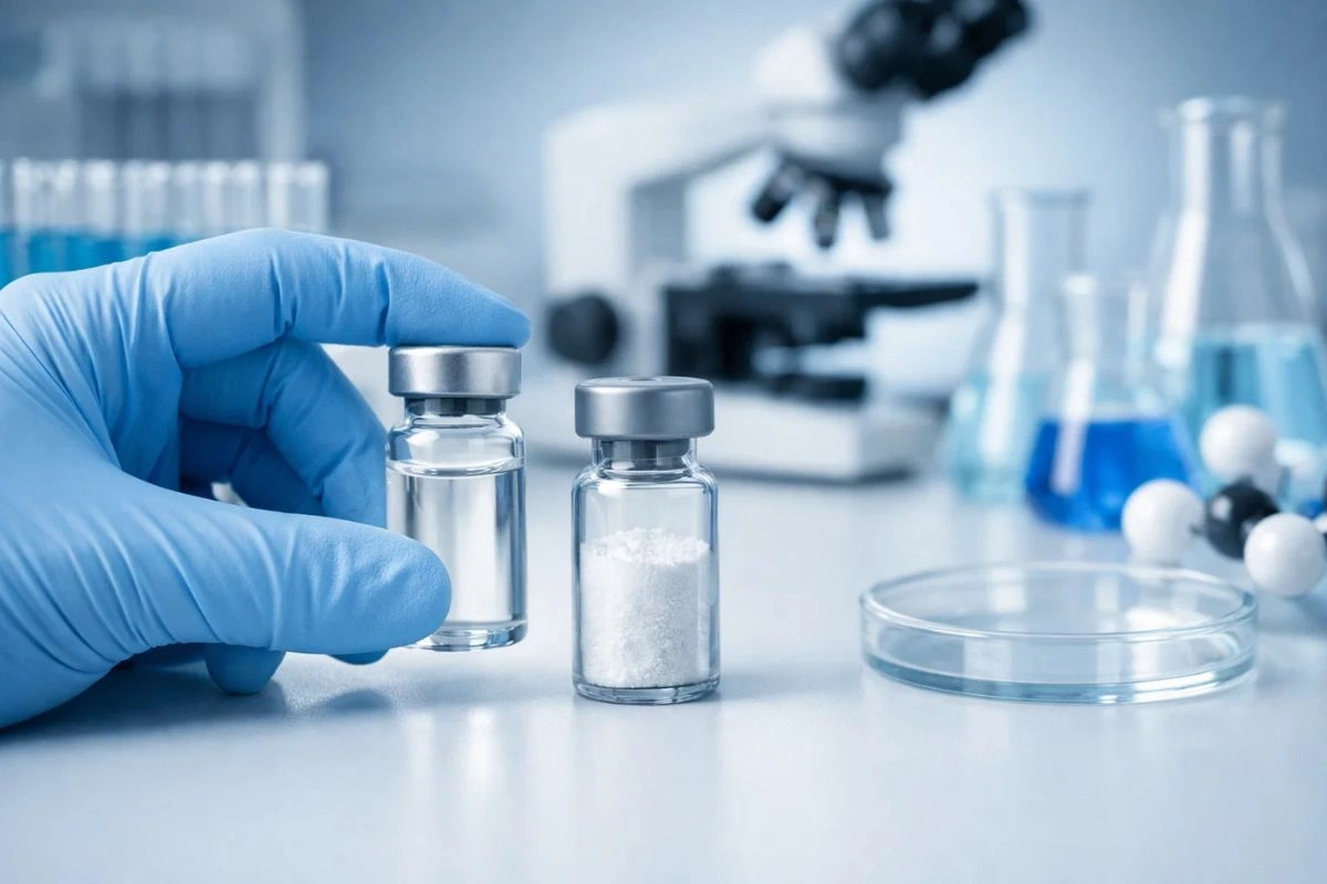 Bacteriostatic water used for peptide mixing