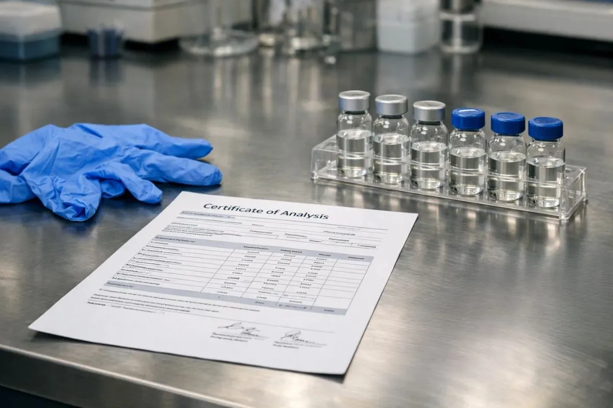 Certificate of analysis for research compounds