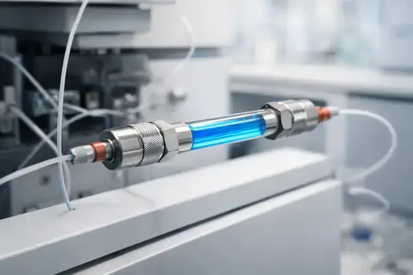 Reversed-phase HPLC column used for GHK-Cu peptide purity analysis