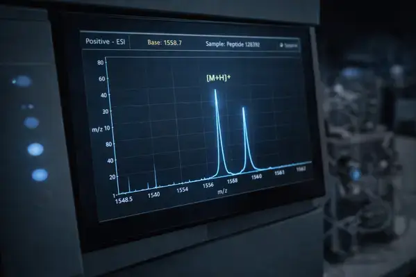 ESI mass spectrometry confirming GHK-Cu molecular identity and copper isotope pattern