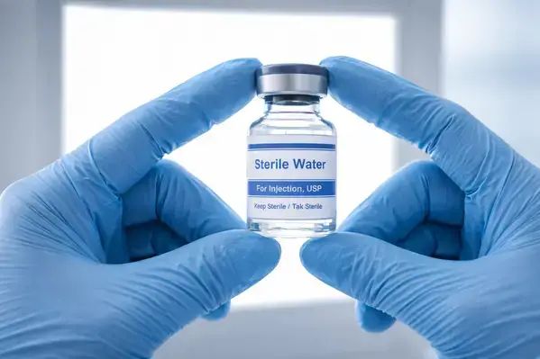 Visual inspection of reconstitution water for particulate contamination