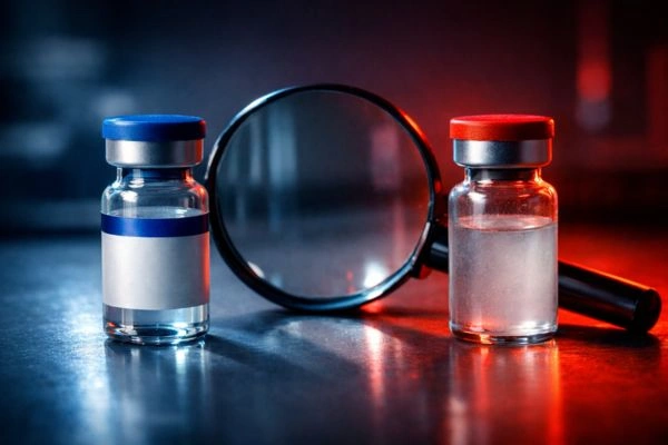 Good vs bad compound vials comparison