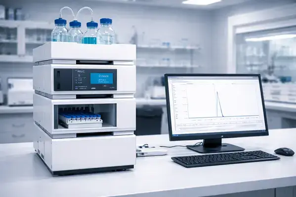 Reversed-phase HPLC system used to monitor peptide solution stability