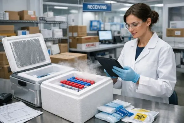 Researcher evaluating experimental compound delivery