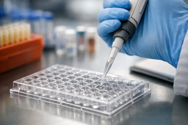 Pipetting into cell culture well plate