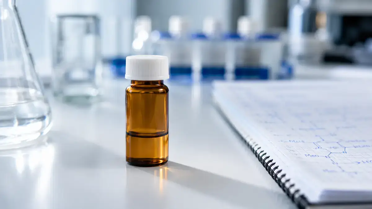 BPC-157 research vial on a laboratory bench