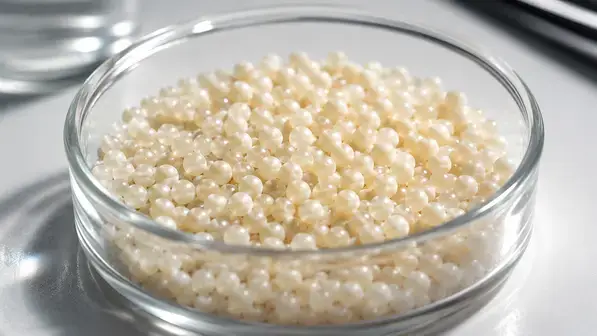Polymer resin beads that anchor the growing chain during peptide synthesis