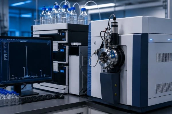 Mass spectrometer confirming Epithalon identity and impurities