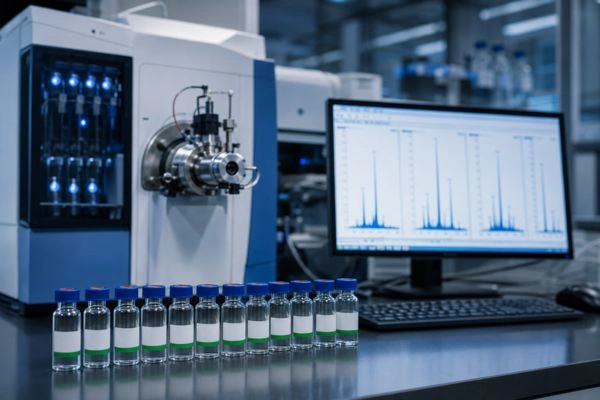LC-MS confirming identity of each blend component