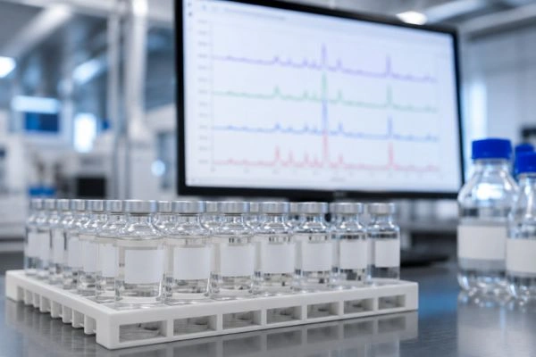 Labeled research sample vials for glycoform batch comparison