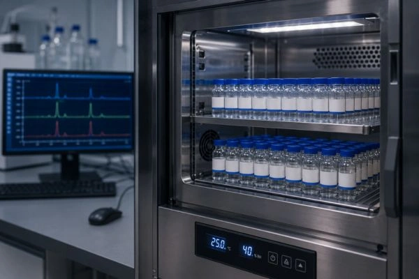 Stability chamber monitoring peptide blend over time