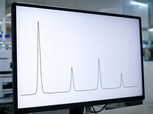 KLOW HPLC chromatogram with multiple peaks