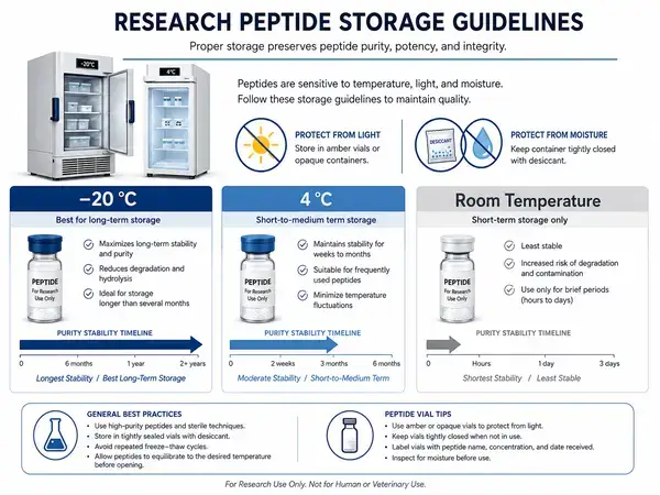 Melanotan 2 storage temperature and purity stability guidelines