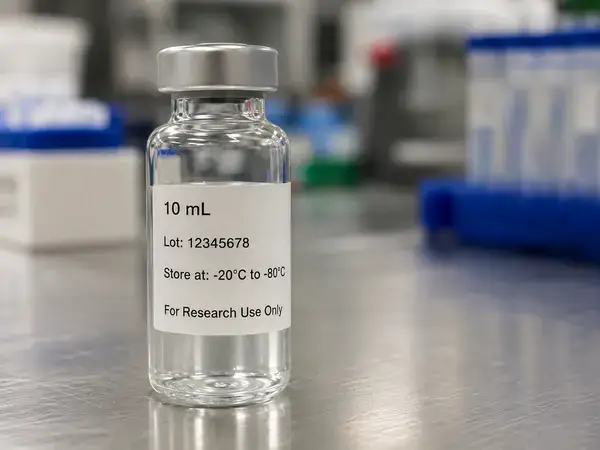 Research use only label on lipo-c vial with lot number and storage conditions